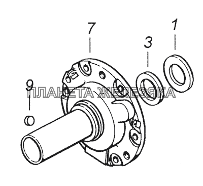 14.1701039-60 Крышка подшипника первичного вала - Primary shaft bearing cover КамАЗ-4308 (2008)